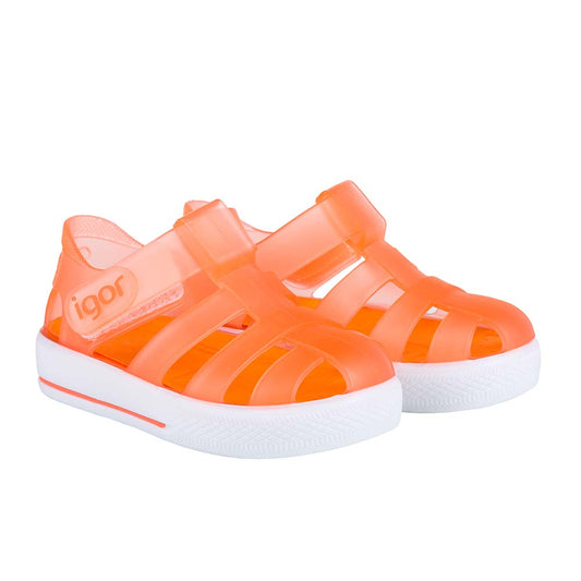 Igor Jellies Star Transparent Naranja Orange Sandal