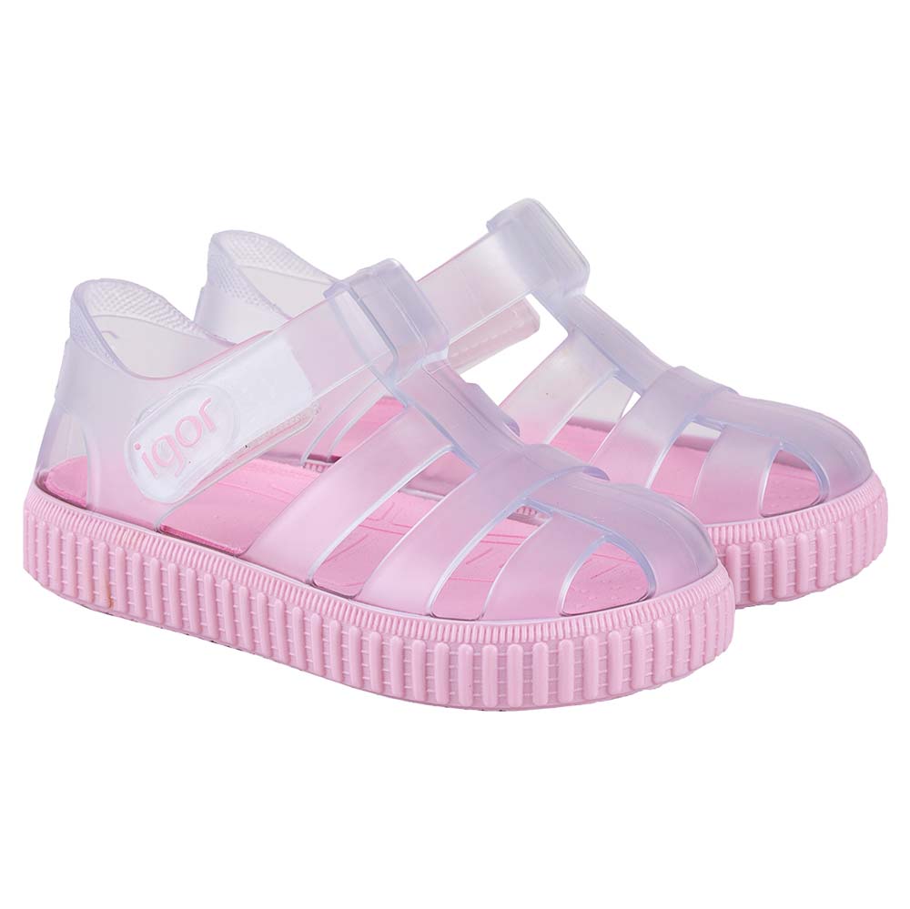 Igor Jellies Nico Cristal Sandal Baby Pink Sole and Clear Upper