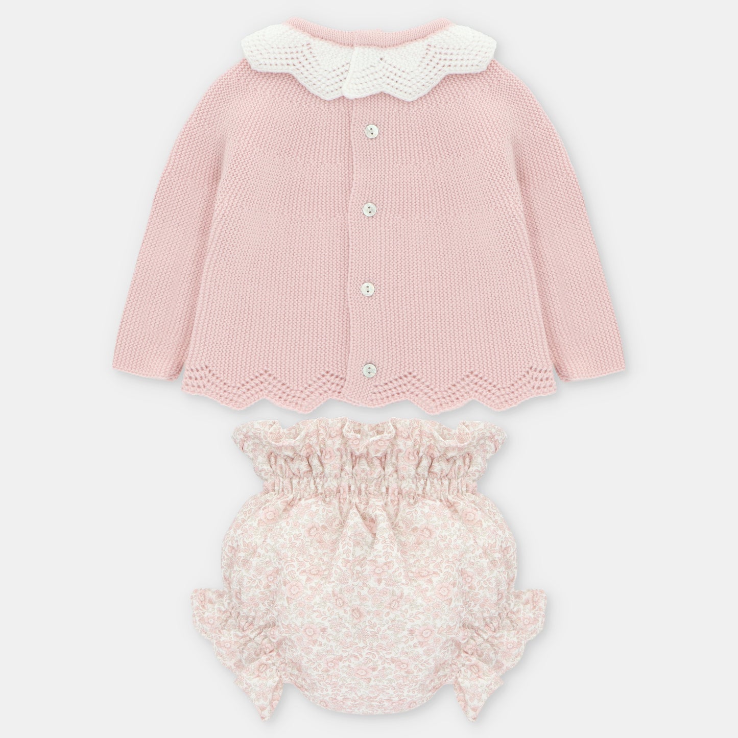 Martin Aranda Girls Knitted Blush Pink Jam Pants Set *Preorder