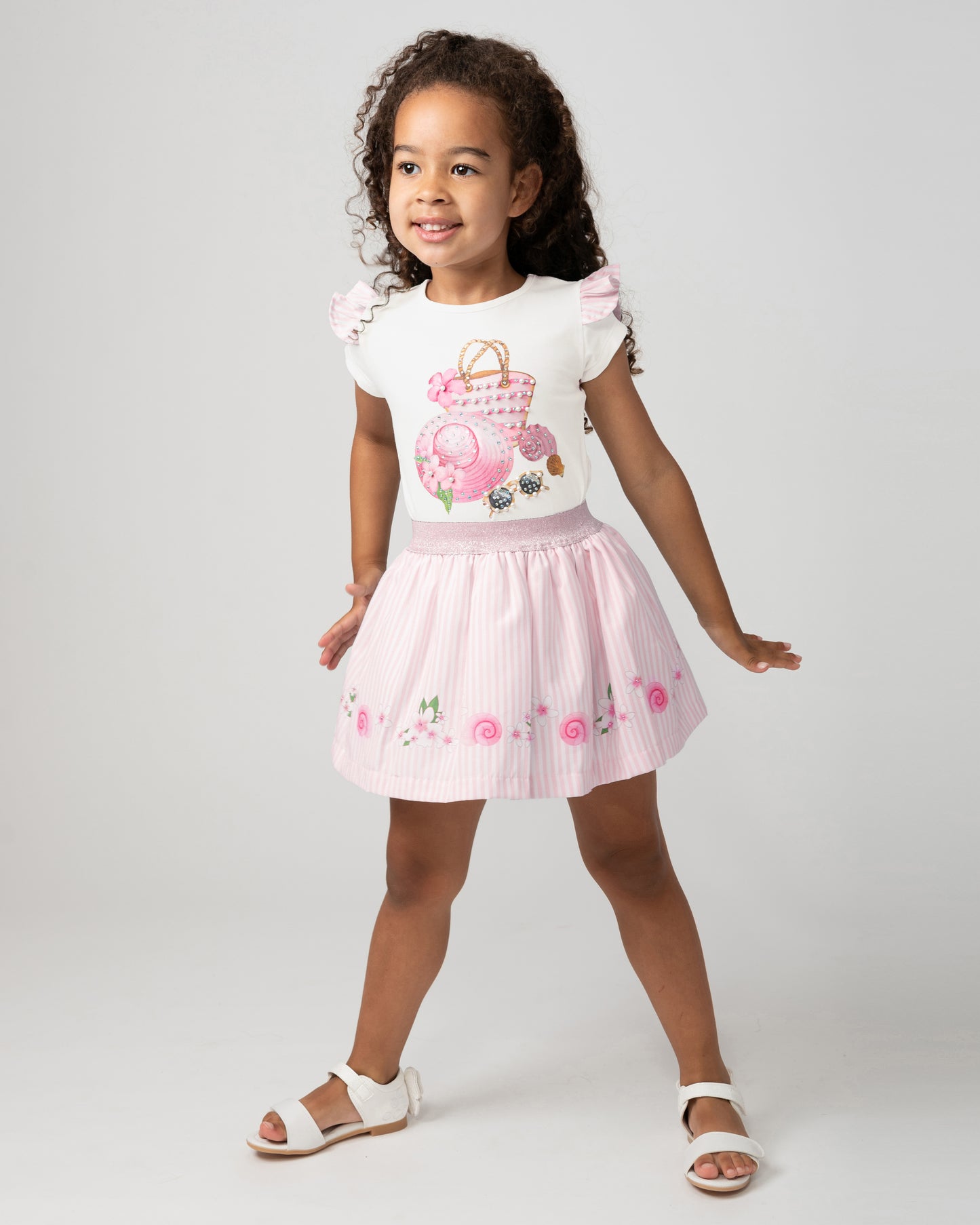 Caramelo Kids Girls Pink Holiday Essentials Skirt Set