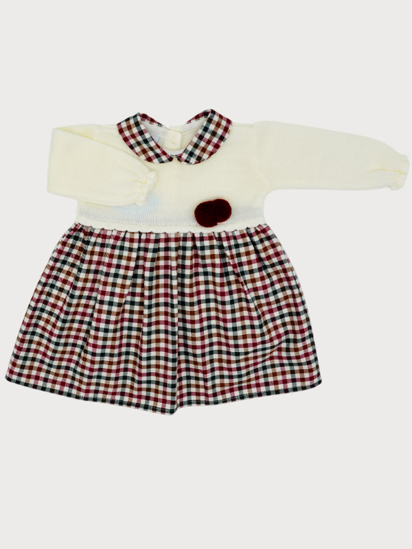 Sardon Girls Red & Green Knit Dress