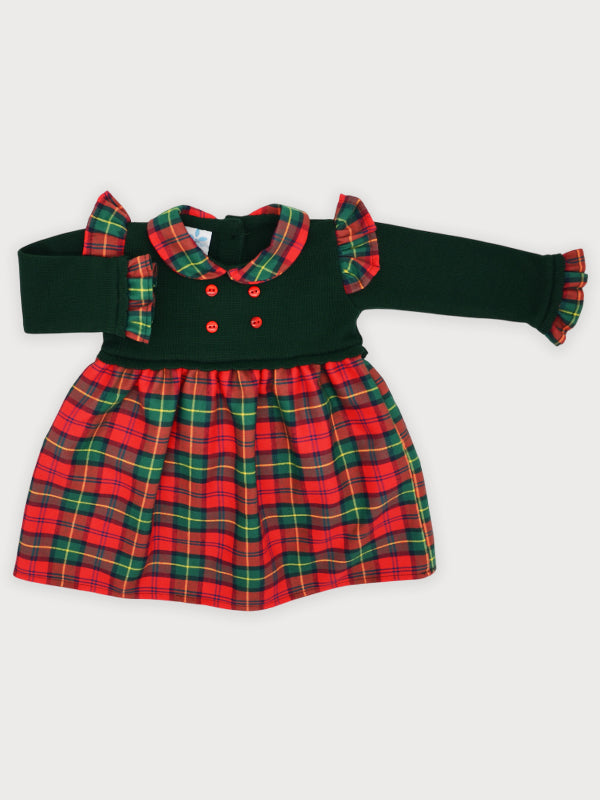 Sardon Girls Gren & Red Knit Dress