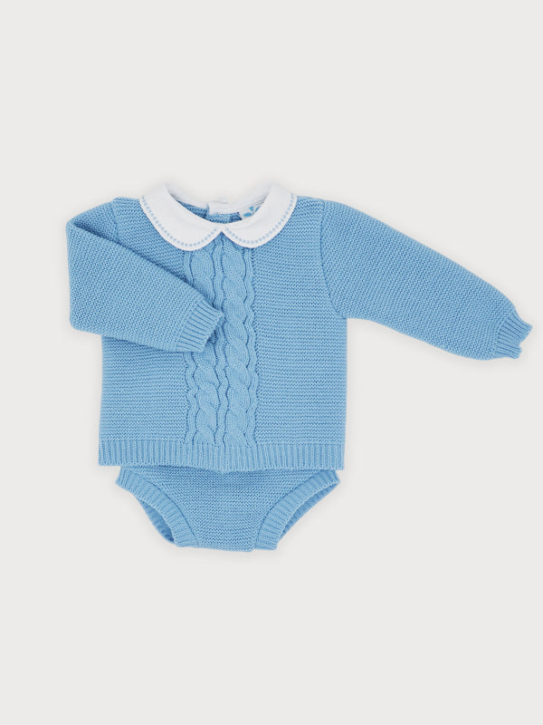 Sardon Boys Blue Knitted Jumper and Jam Pants