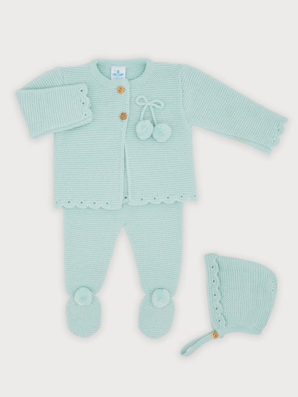 Sardon Girls Mint 2PC Set, Jersey and Pants with bonnet