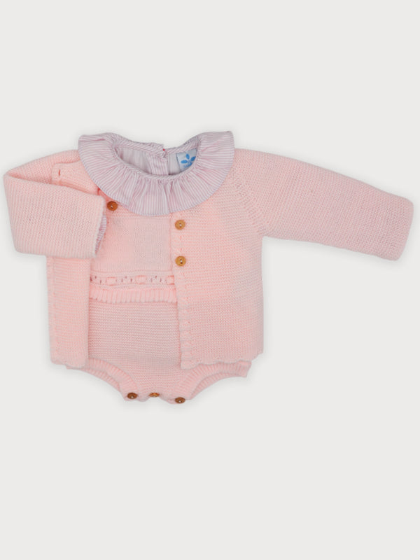 Sardon Girls Peach 2PC Romper, Top & Jacket