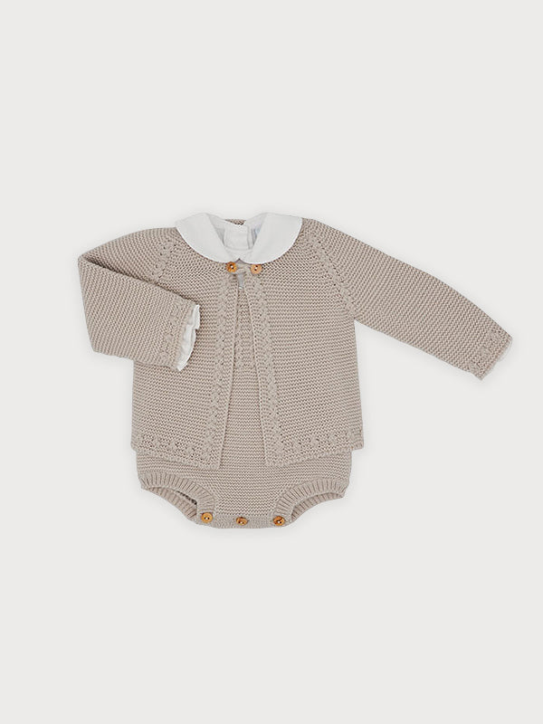 Sardon Boys Stone Knitted 3PC Jacket, Romper and Top