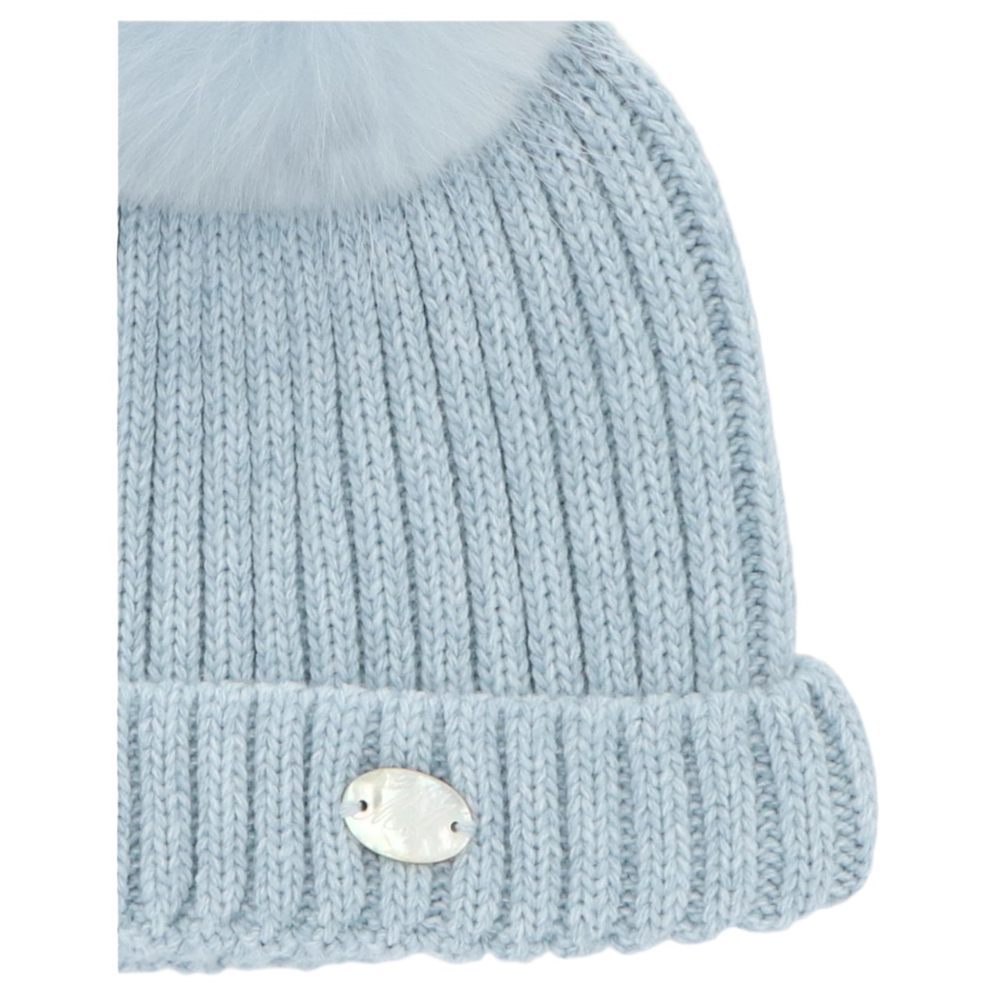 Martin Aranda Boys Knitted Blue Real Fur Hat