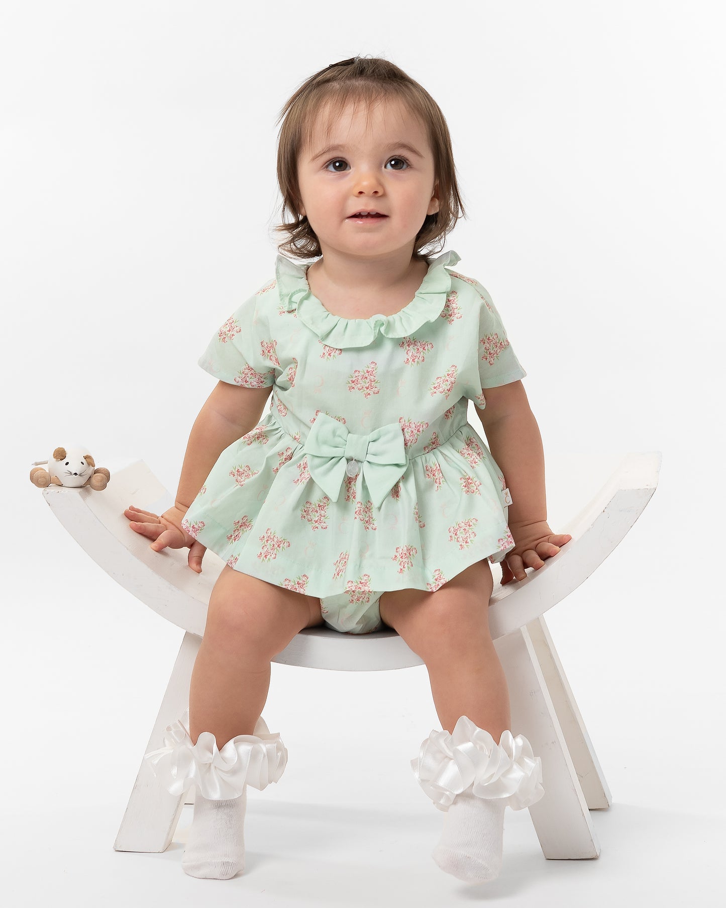 Caramelo Kids Girls Mint Summer Garden Shorts Set