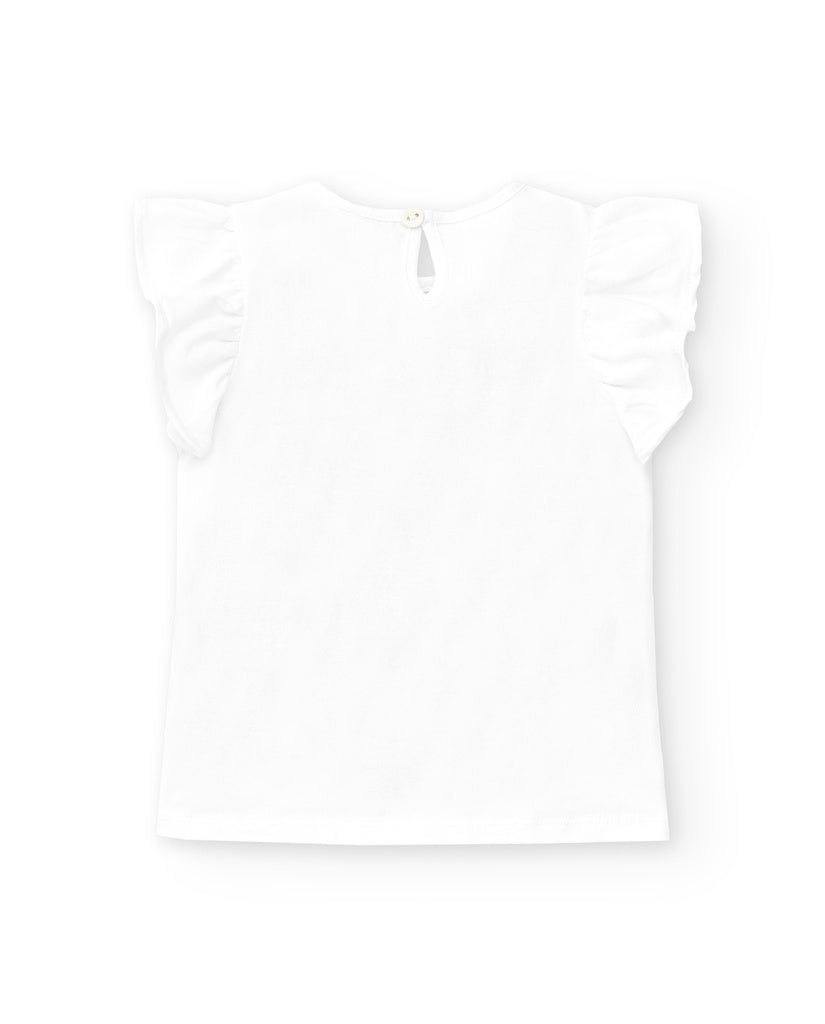 Tuc Tuc Girls Laguna Beach White T shirt & Striped Skirt Set