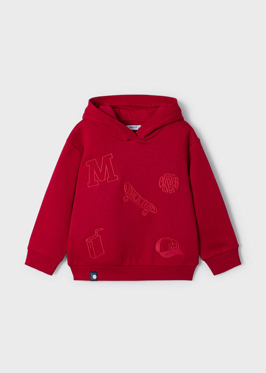 Mayoral Boys Red Embroidered Hoody