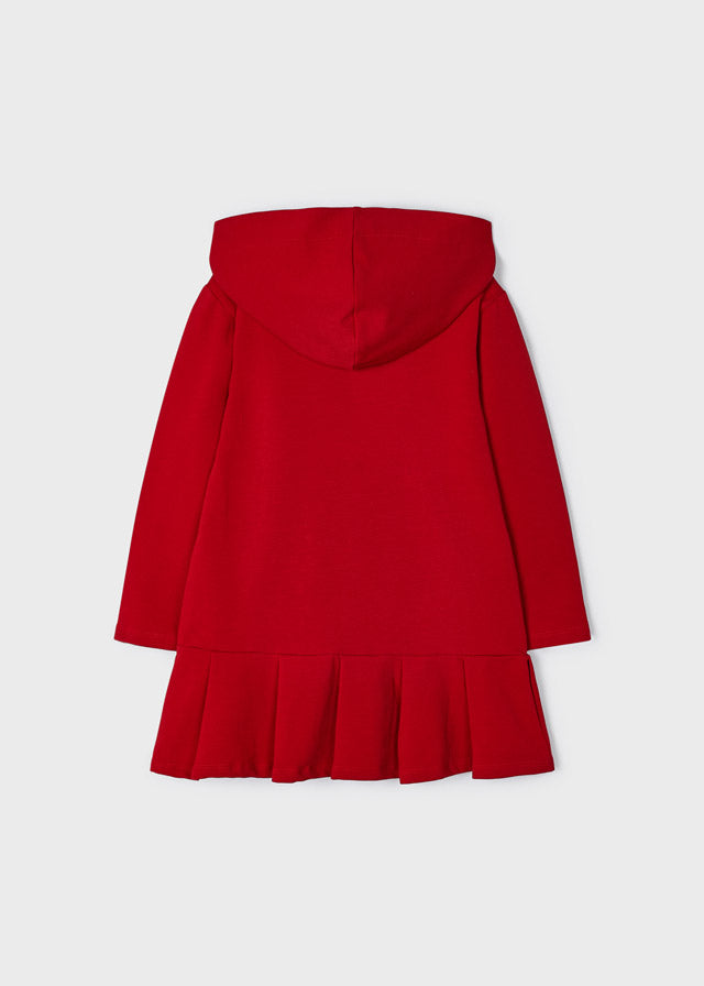 Mayoral Girls Red Cotton Hoodie Dress
