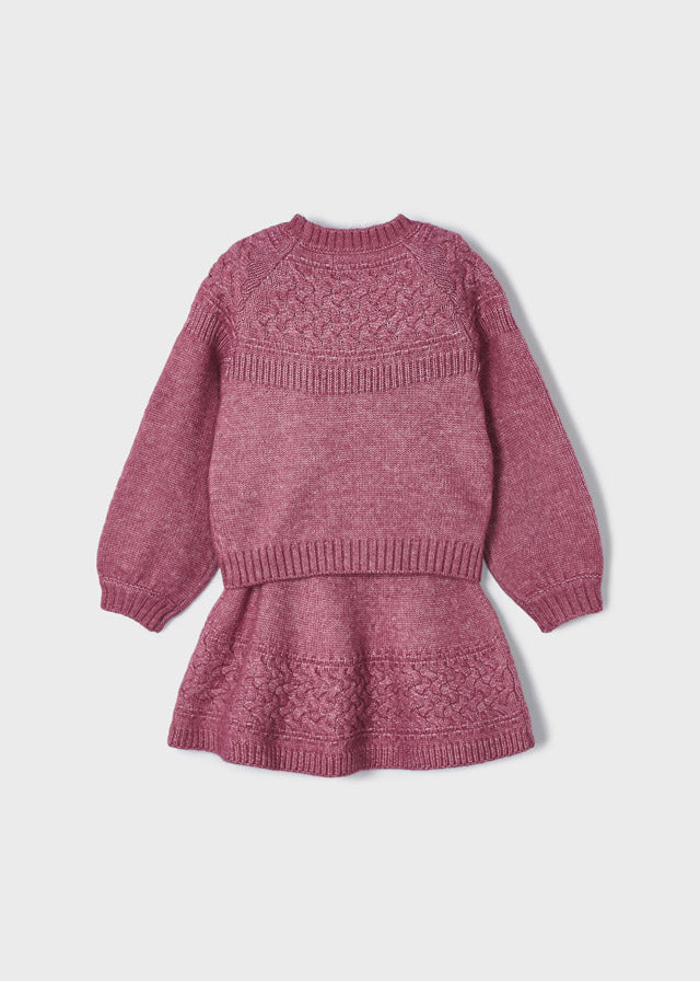 Mayoral Girls Orchid Cable Knit Skirt Set