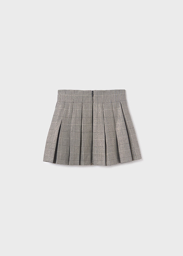 Abel & Lula Girls Grey & Beige Tartan Check Skirt