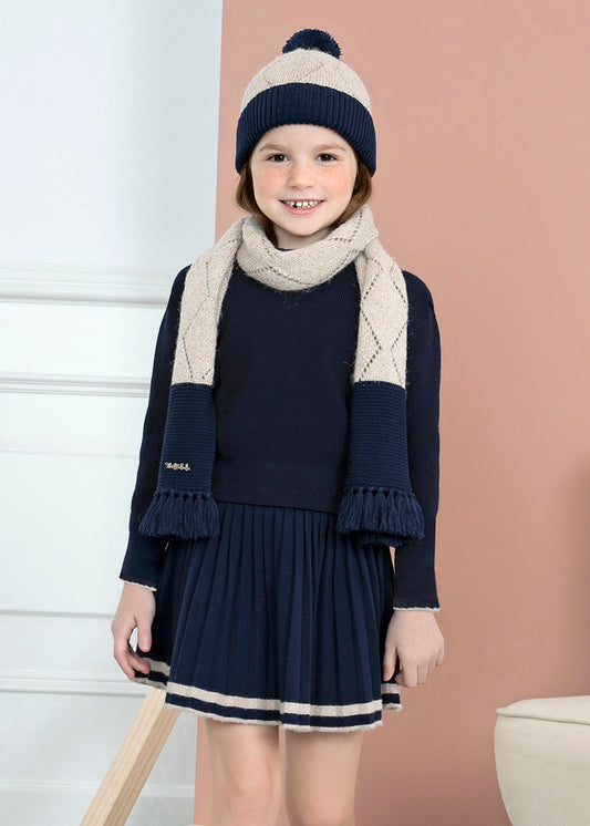 Abel & Lula AW23 Navy Tricot Skirt Set