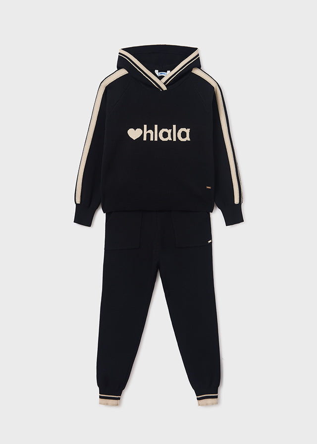 Mayoral Girls Black Long knit Lounge wear