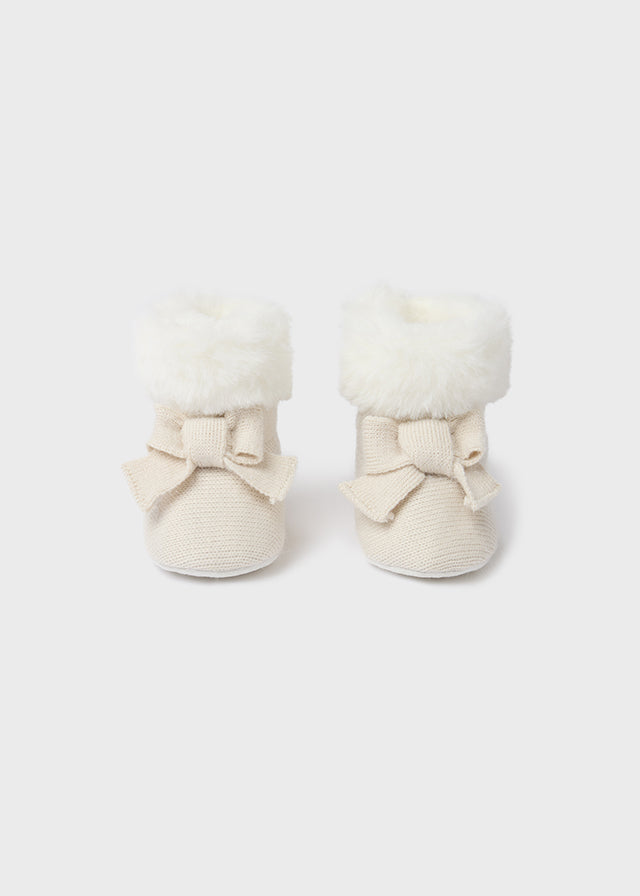 Mayoral Baby Girls Ivory Knitted Pre-Walkers
