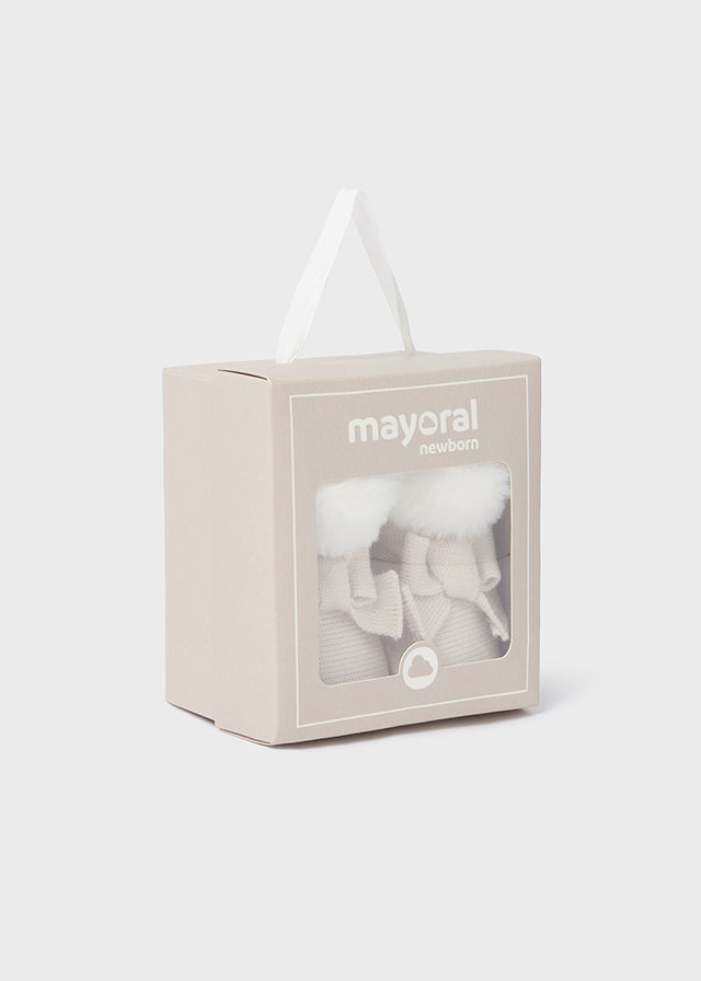 Mayoral Baby Girls Ivory Knitted Pre-Walkers