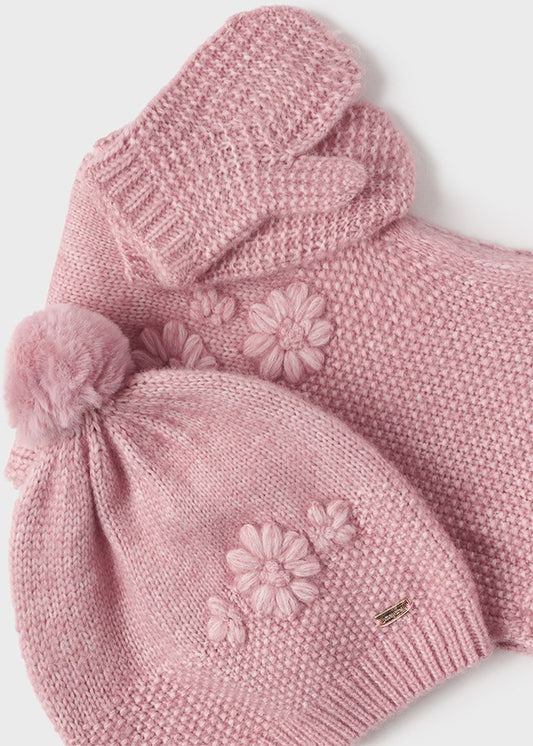 Mayoral Toddler Girls Pink Knitted Hat Set