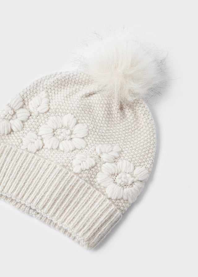 Mayoral Girls Ivory Knitted Hat & Scarf Set