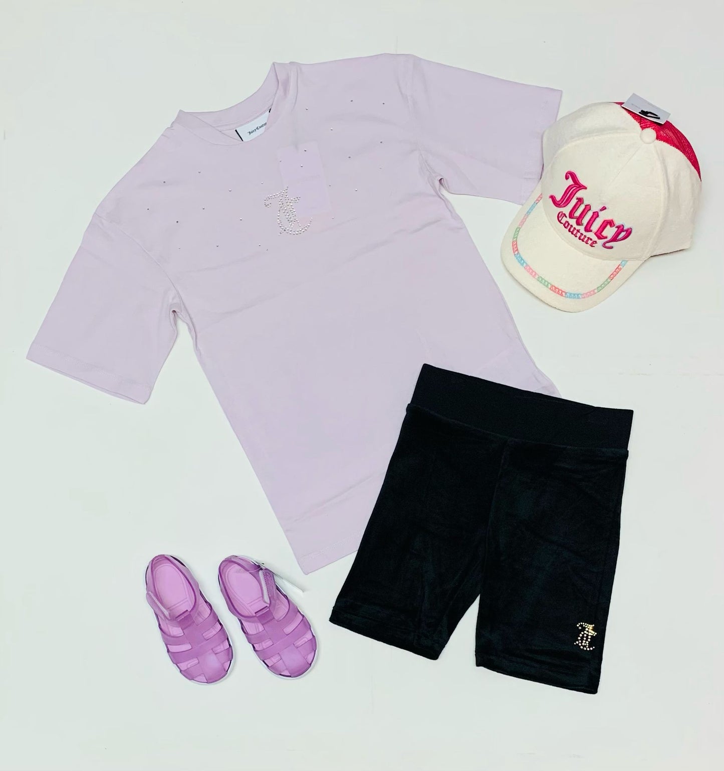 Juicy Couture Jet Black Loose T shirt & Cycle Shorts