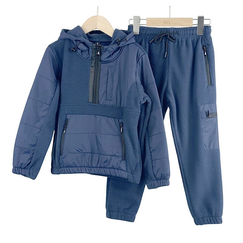 Navy Chevron Zip Combat Tracksuit