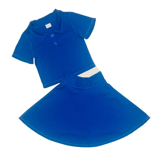 Core Gymwear Royle Blue Skort & Polo Set
