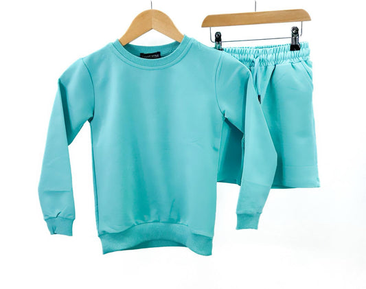Boys Aqua Sweater & Shorts set