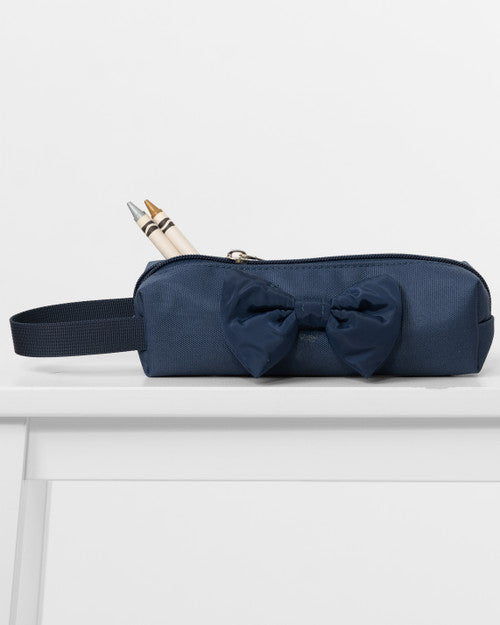 Caramelo Kids Navy Pencil Case with Bow