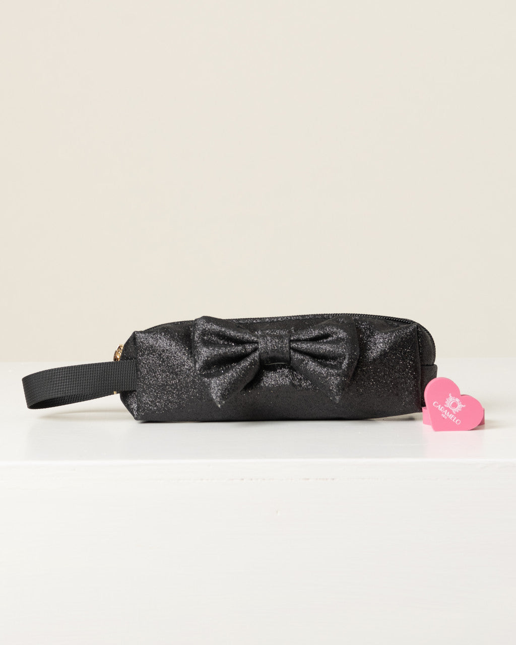 Caramelo Kids Black School Bag Glitter Pencil Case