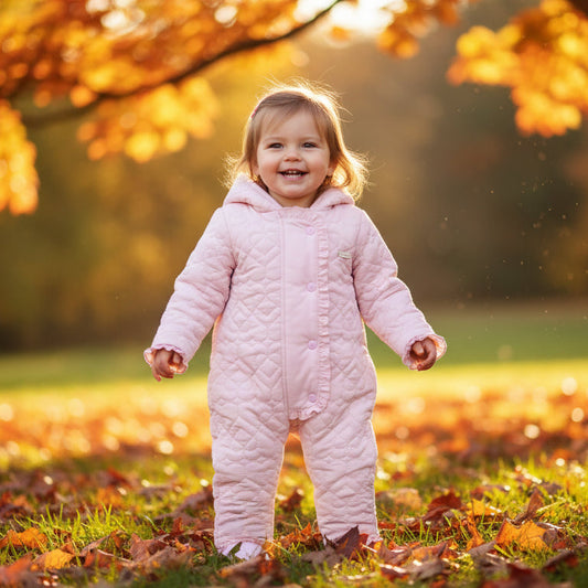 Amore Girls Pink Quilted Snow Suit
