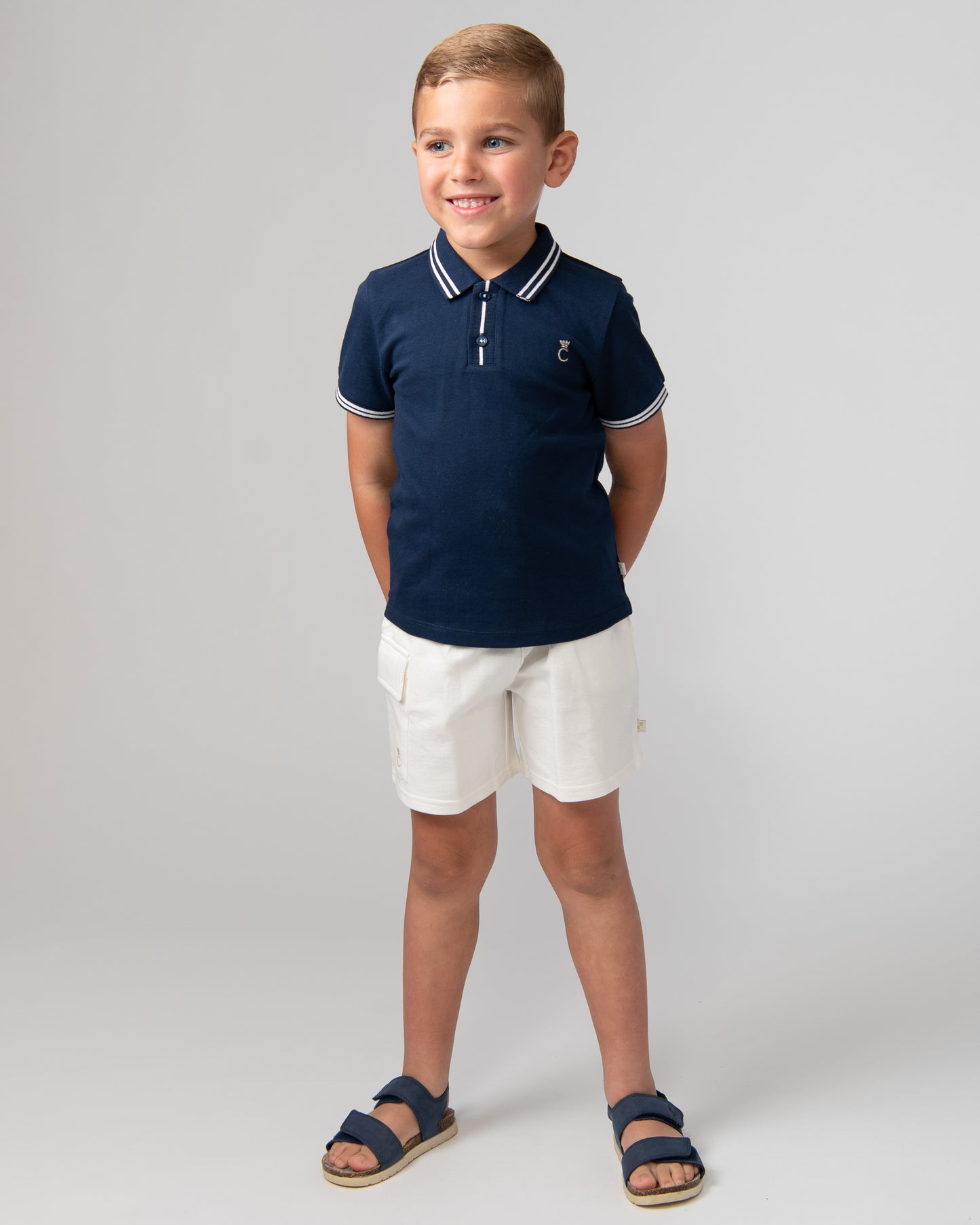 Caramelo Kids Boys Navy Polo Shirt Short Set