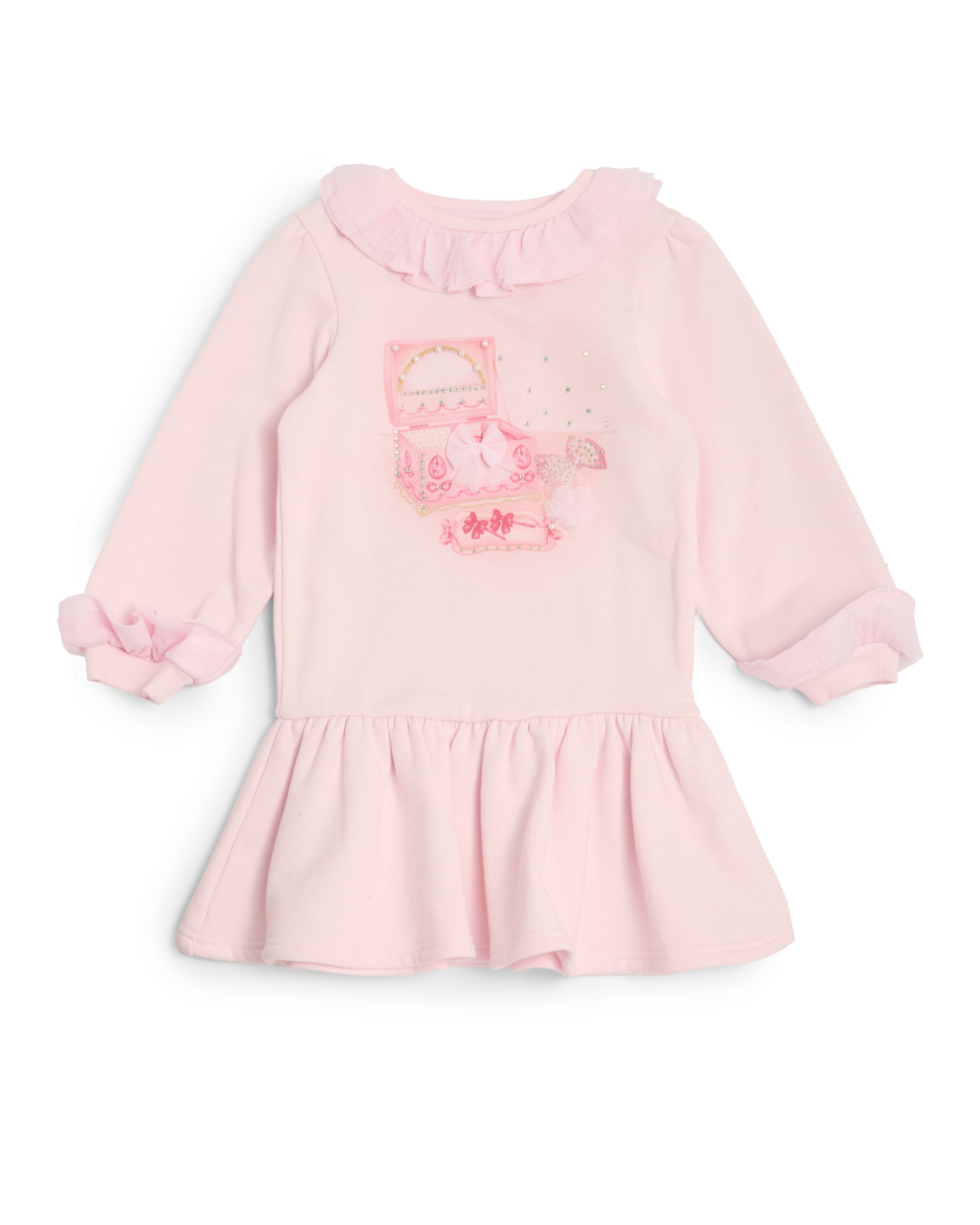Caramelo Kids Girls Pink Jewellery Box Sweater Dress