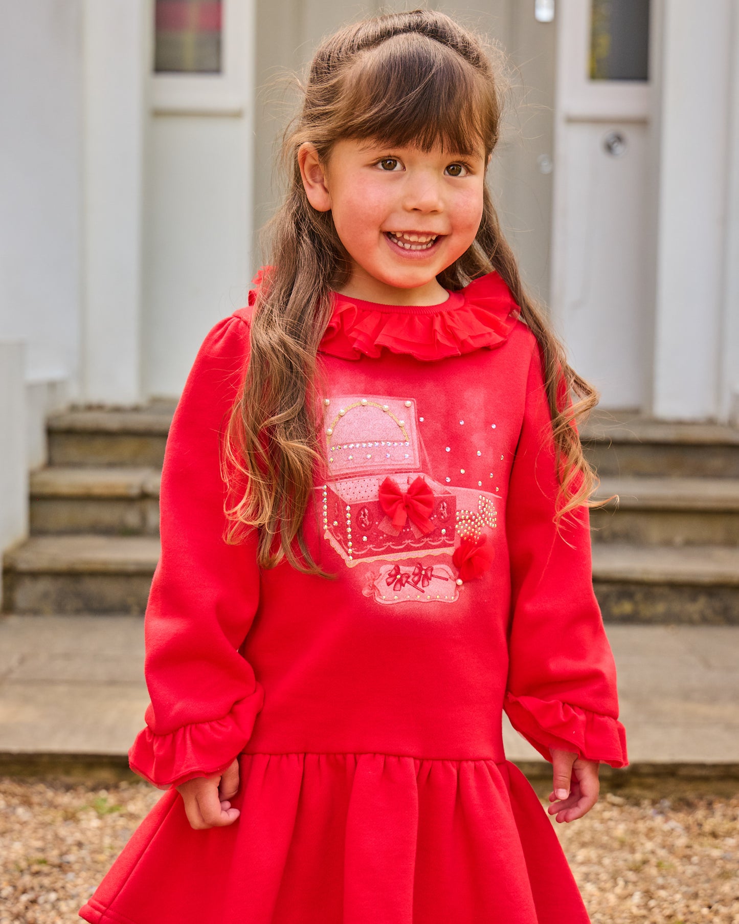 Caramelo Kids Girls Red Jewellery Box Sweater Dress *Preorder