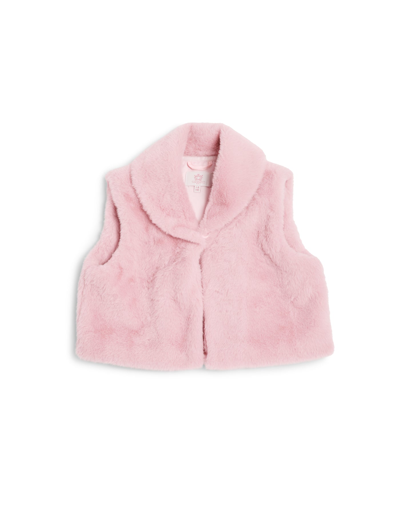 Caramelo Kids Girls Pink Soft Faux Fur Gillet *Preorder