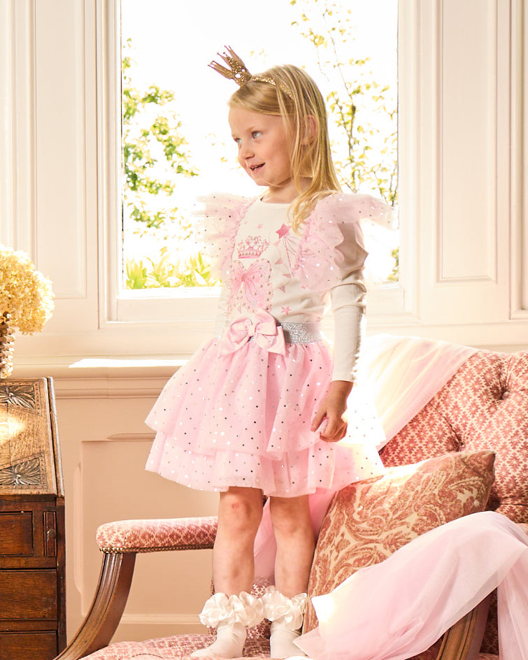 Caramelo Kids Girls Pink Royal Magic Skirt Set
