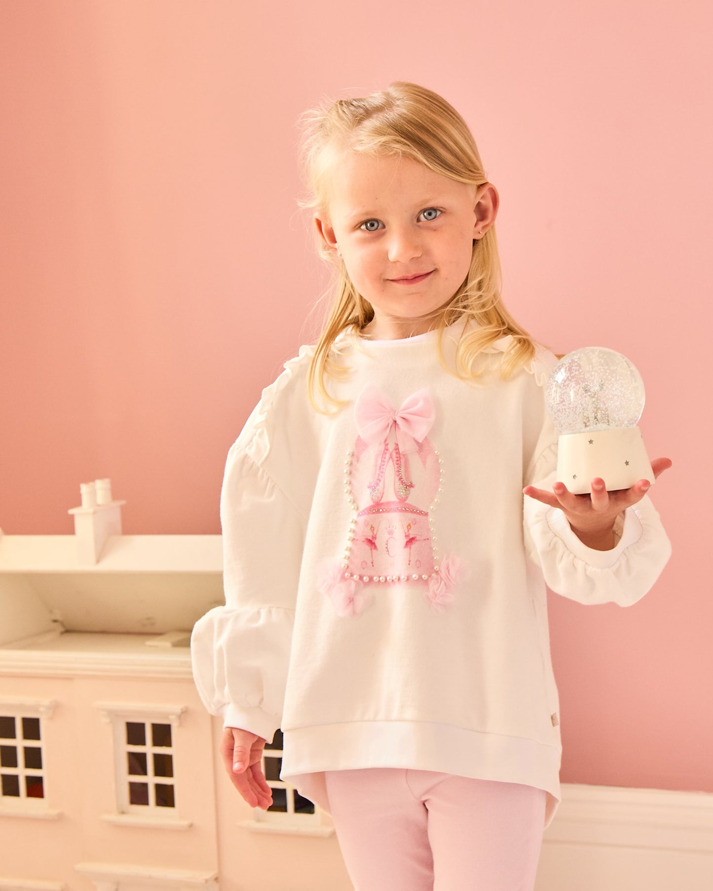 Caramelo Kids Girls Pink Snow Globe Leggings Set *Preorder