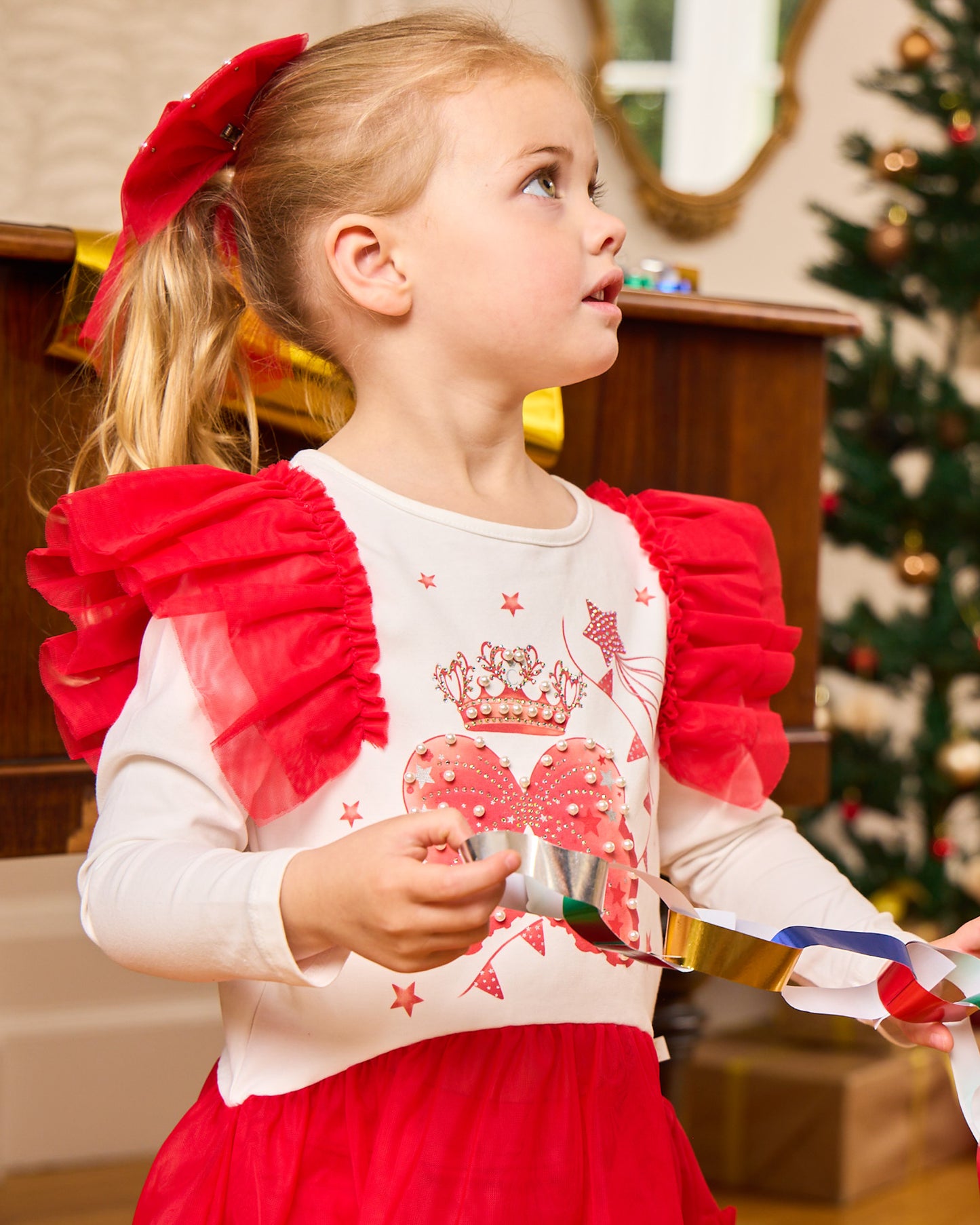 Caramelo Kids Girls Red Royal Magic Leggings Set *Preorder