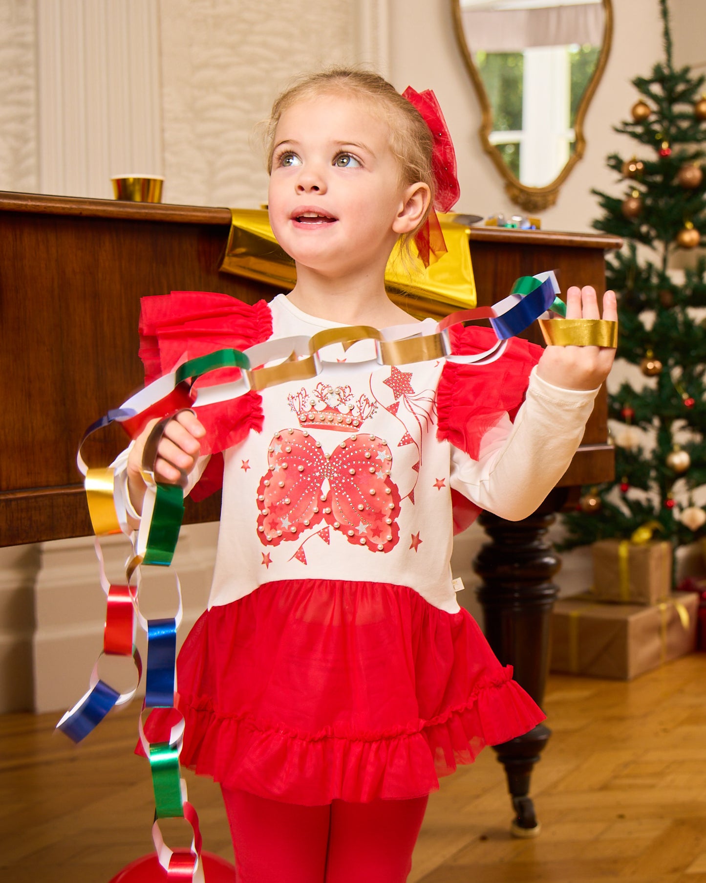 Caramelo Kids Girls Red Royal Magic Leggings Set *Preorder