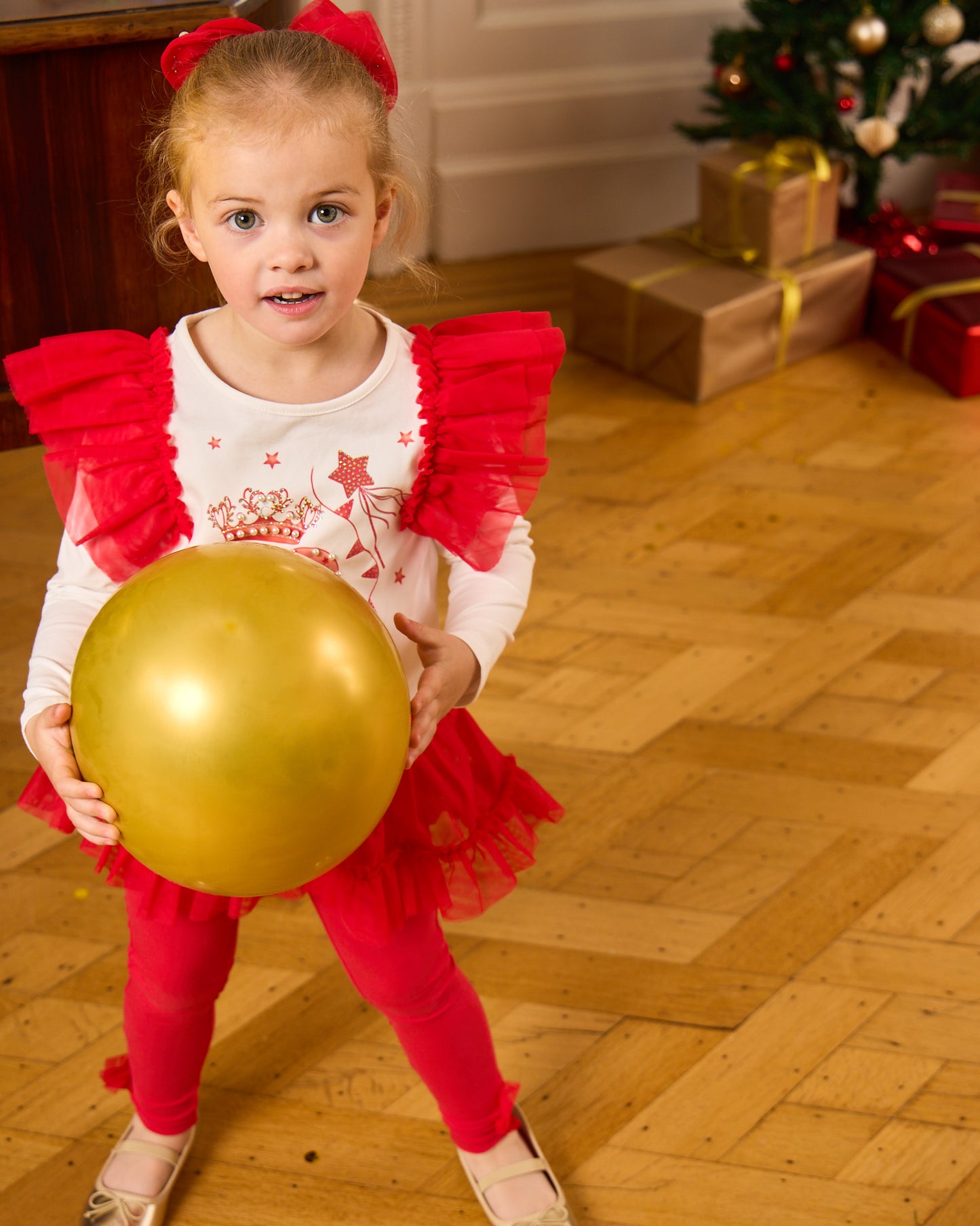 Caramelo Kids Girls Red Royal Magic Leggings Set *Preorder