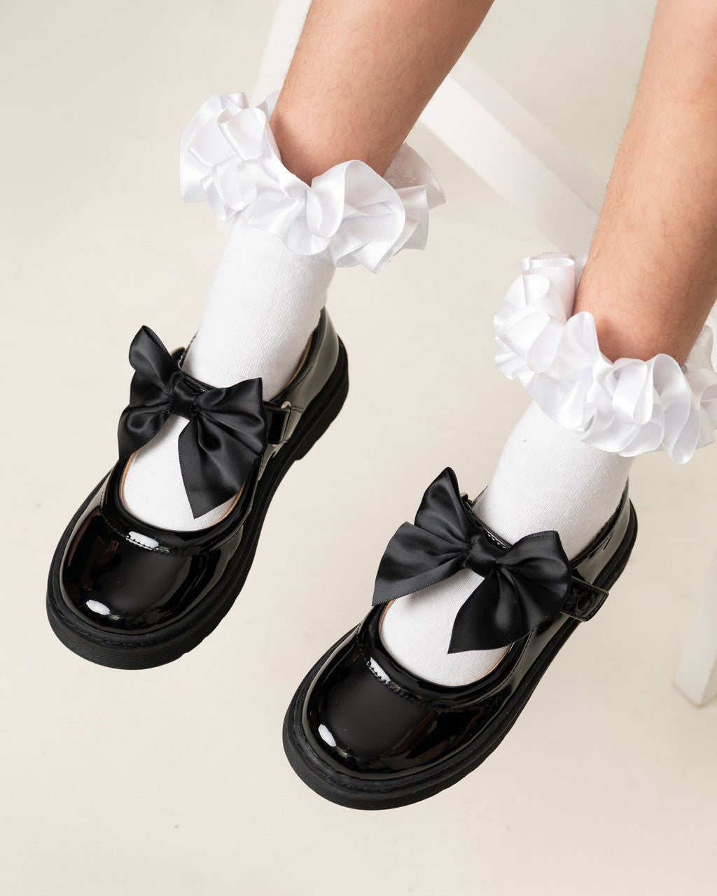 Caramelo Kids Black Bow School Shoes