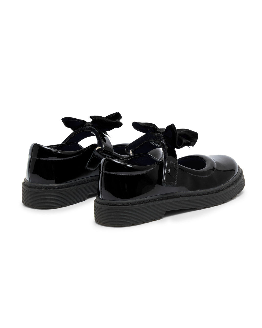 Caramelo Kids Black Bow School Shoes