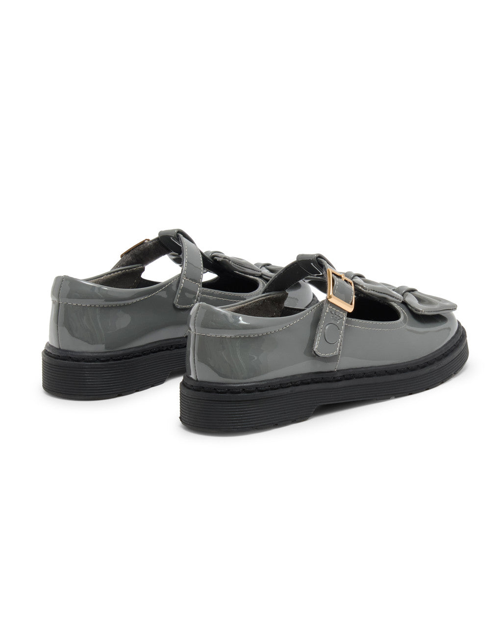 Caramelo Kids Grey Double Bow School Shoes *Preorder