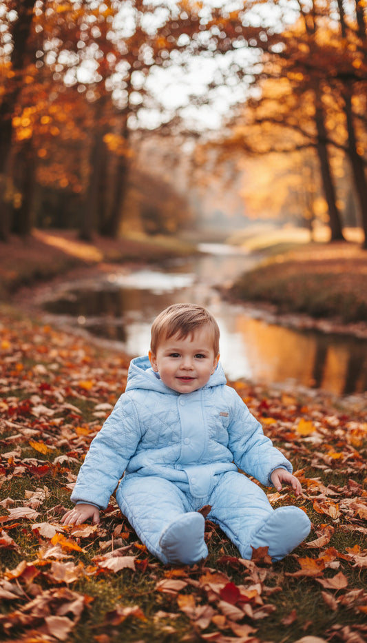 Amore Boys Blue Quilted Snow Suit