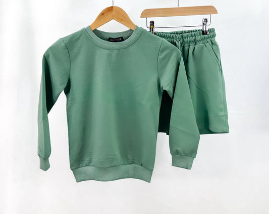 Boys Sage Sweater Set & Shorts set
