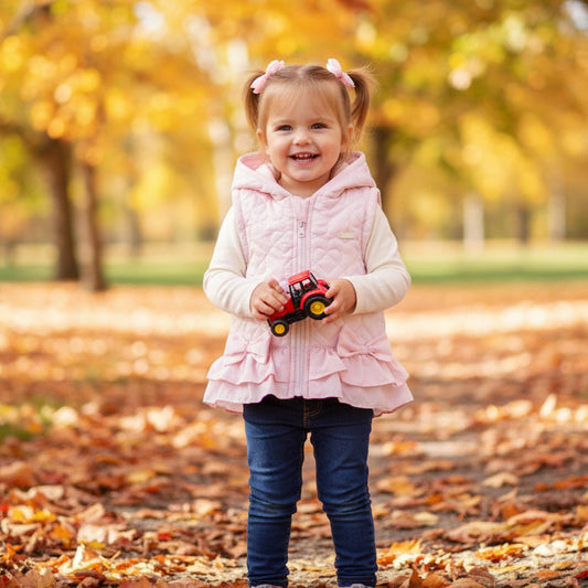 Amore Girls Pink Quilted Gillet
