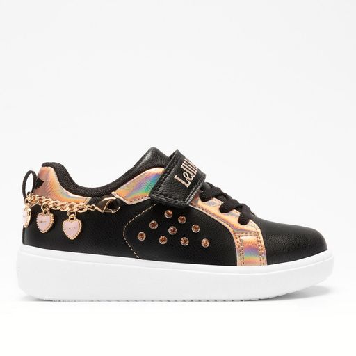 Lelli Kelly Gioello Black Trainers with Rose Gold Charm Love Heart Bracelet