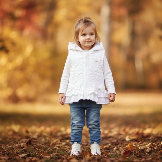 Amore Girls White Quilted Gillet