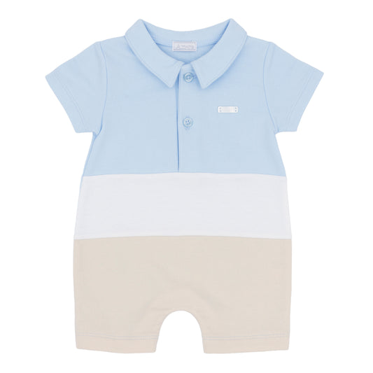 Boys Blue and Beige Romper from Amore