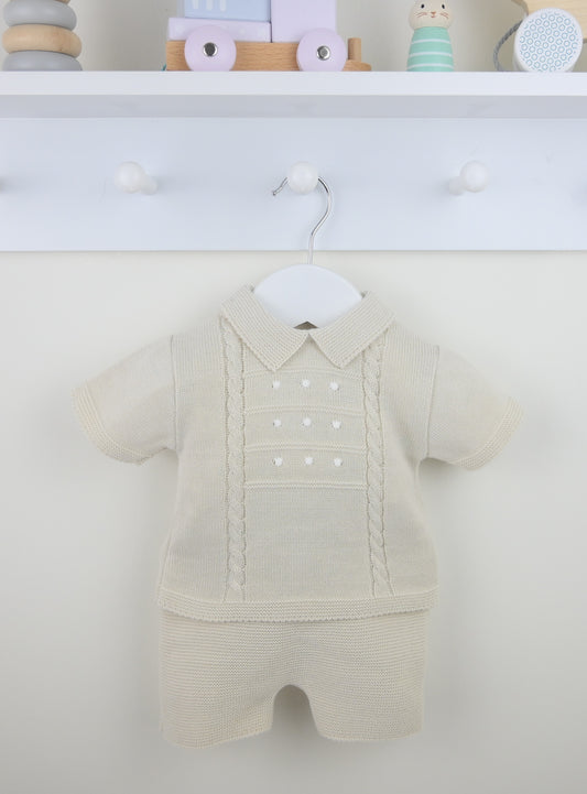 PEX Boys Thomas Shorts Suit Natural/White - Preorder