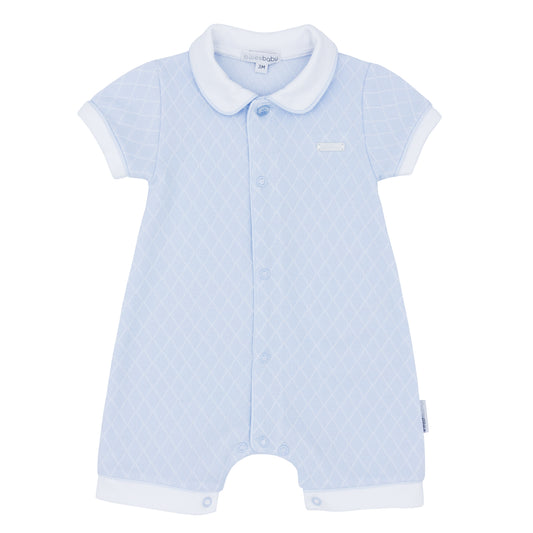 Blues Baby Boys Napoli Collection Blue Shortie Romper